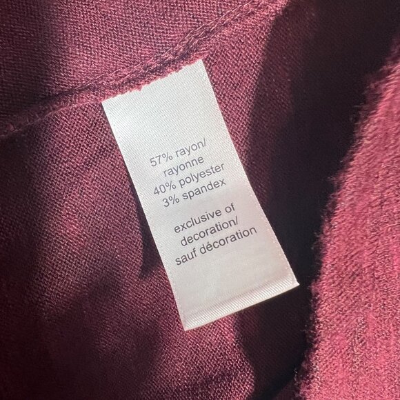 Maurices 3X Burgundy Bell Sleeve Plus Size Dress With Lace Trim Swing Dress - Picture 7 of 9